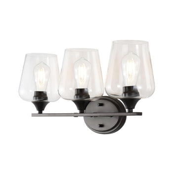 Jayne Iron/Glass Cottage Rustic LED Vanity Light